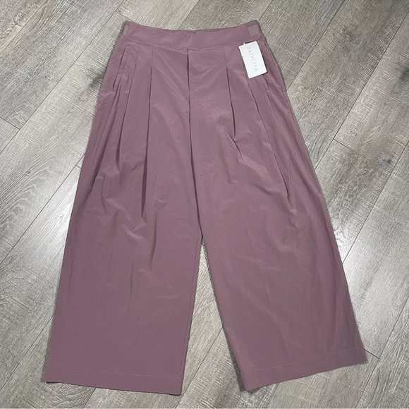 NWT Athleta Brooklyn Heights Wide Leg Pant Size 14 Flowy Mauve Casual - Picture 4 of 11